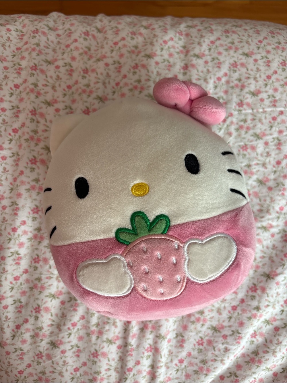 Hello Kitty Pink and White Strawberry Plush Pillow